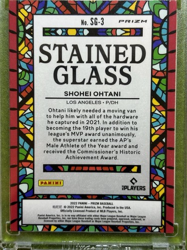 Shohei Ohtani VITRAL PÚRPURA PRIZM TARJETA ÁNGELES 2022 Panini Prizm DODGERS - Imagen 4 de 24
