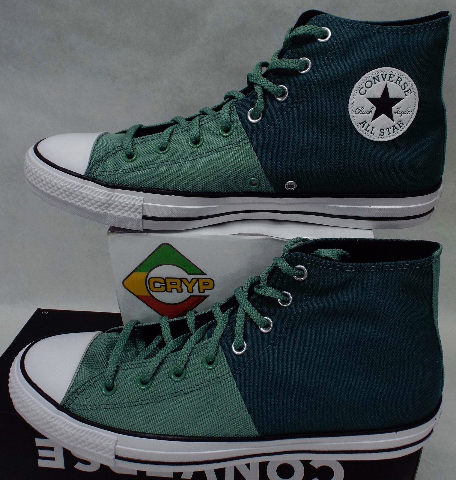 pine green high top converse