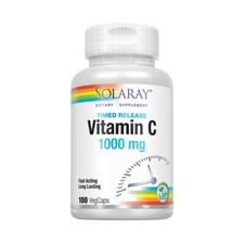 Solaray Vitamin C w/ Rose Hips  Acerola  1000mg 100 VegCaps 
