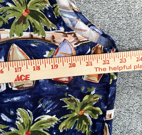 Vintage Weekend Traffic Hawaiian Sleeveless Shirt Women's Size XL 100% Rayon - Picture 7 of 8
