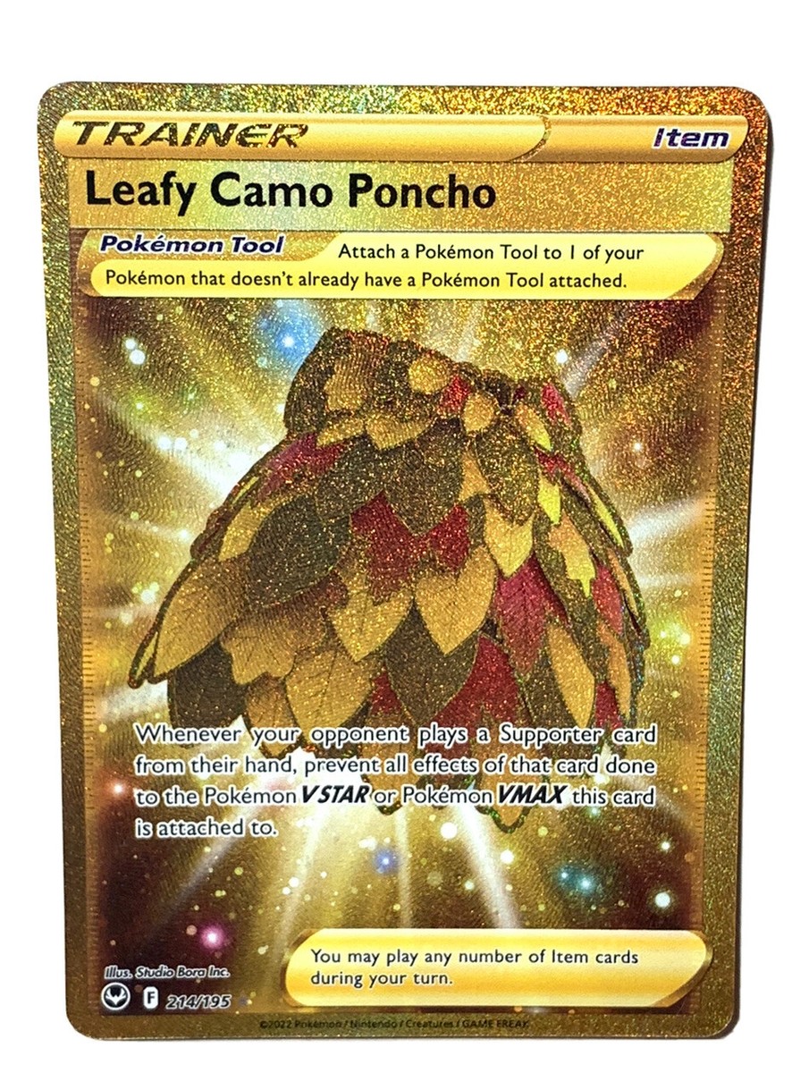 Pokmon - Leafy Camo Poncho GOLD Secret Rare - Silver Tempest 214/195 Pokmon - Leafy Camo Poncho GOLD Secret Rare - Silver Tempest 214/195