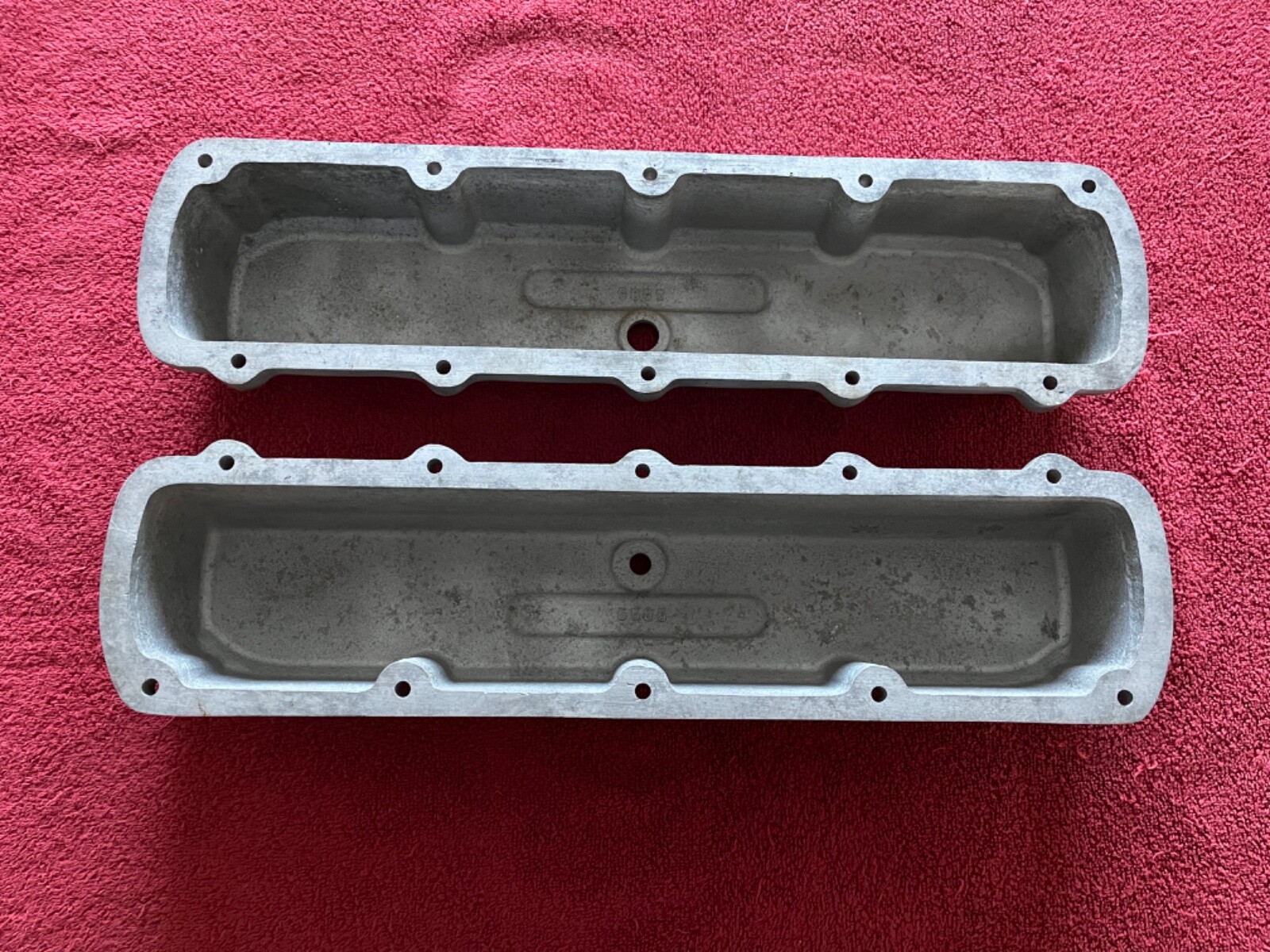 OLDSMOBILE OFFENHAUSER CAST ALUMINUM FINNED VALVE COVERS OFFY 5595 330
