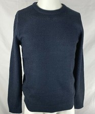 Jack  Jones Men's Pullover Sweater Size EU L Cable Knit Blue Long Sleeves