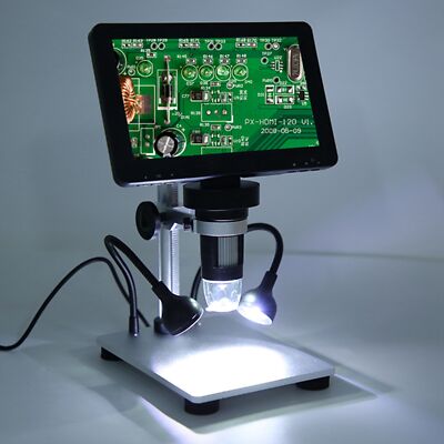 12MP HD 7in 1200x Industrial Electric Digital Microscope Mobile Phone Repairing