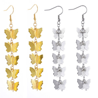 Dangle Earrings Pendant Stainless Steel Earring Hooks Butterfly Gold Silver Z301