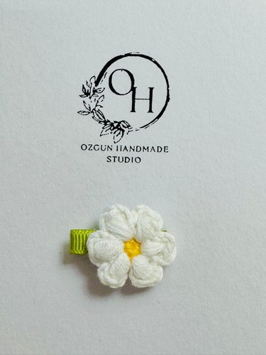 Handgefertigte gehäkelte Blume Haarspange - Bio Baumwolle - Baby & Kleinkind - Bild 2 von 30
