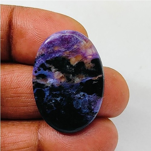 Natural Charoite Gemstone Cabochon Loose Stone For Jewelry 30 Cts. ME-11837 - Picture 3 of 5