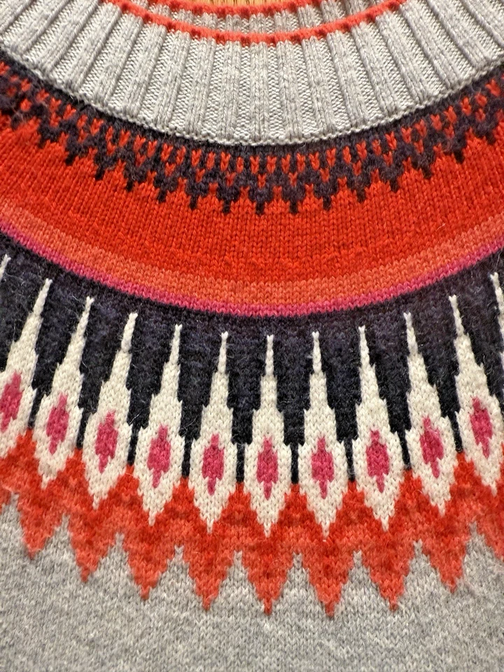 Boden Sweater Dress Womens 10 Fair Isle Wool Blend Classic Scottish Style - Image 3 of 4