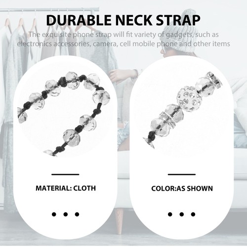 Crystal Chain Lanyard Miss Rhinestone Cell Phone Lanyards for Around The Neck - 第 3/12 張圖片