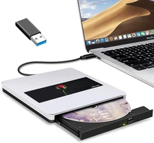 NOLYTH CD DVD Drive for Laptop: USB External Portable Burner Player Compatible w