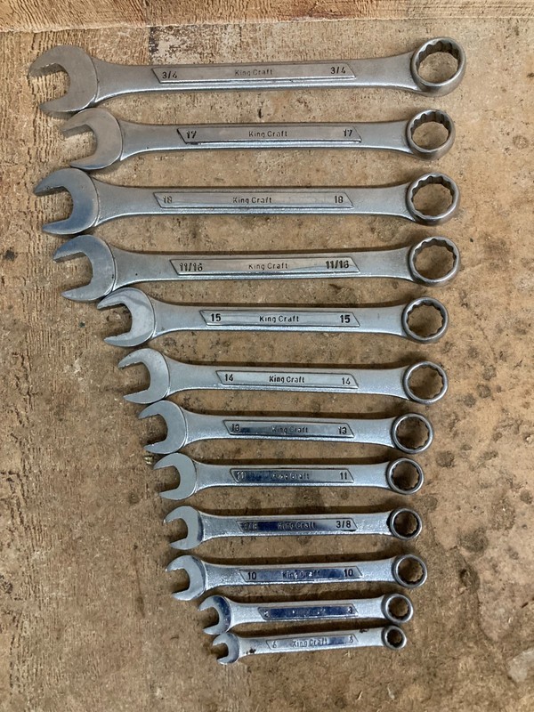 HUGE! LOT of 12 Combination Wrenches King Craft Wrench