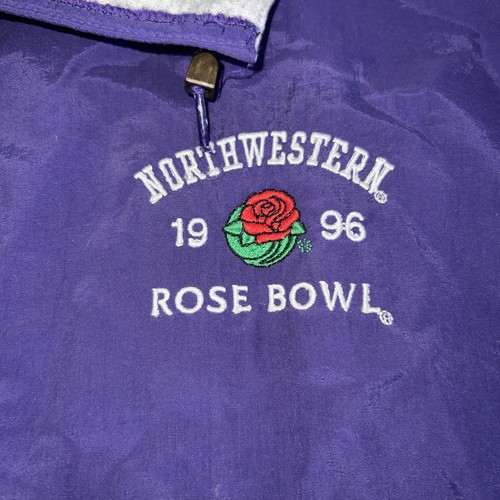Vintage Northwestern Football 1996 Rose Bowl Zippered Windbreaker Jacket Size L - Bild 4 von 10
