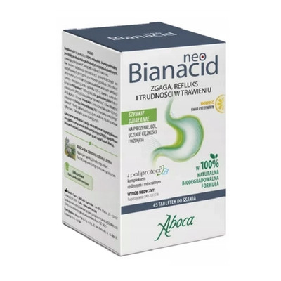 Aboca NeoBianacid Lutschtabletten mit Zitronengeschmack, 45 Stk.