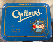 Vintage Optimus nr. 00 Piecyk mosiężny "Made in Sweden" - w oryginalnej puszce