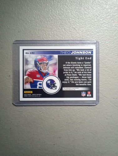 2024 Panini Zenith - Rookies Theo Johnson #191 Two Minute Drill Autographs (RC) - Picture 6 of 6