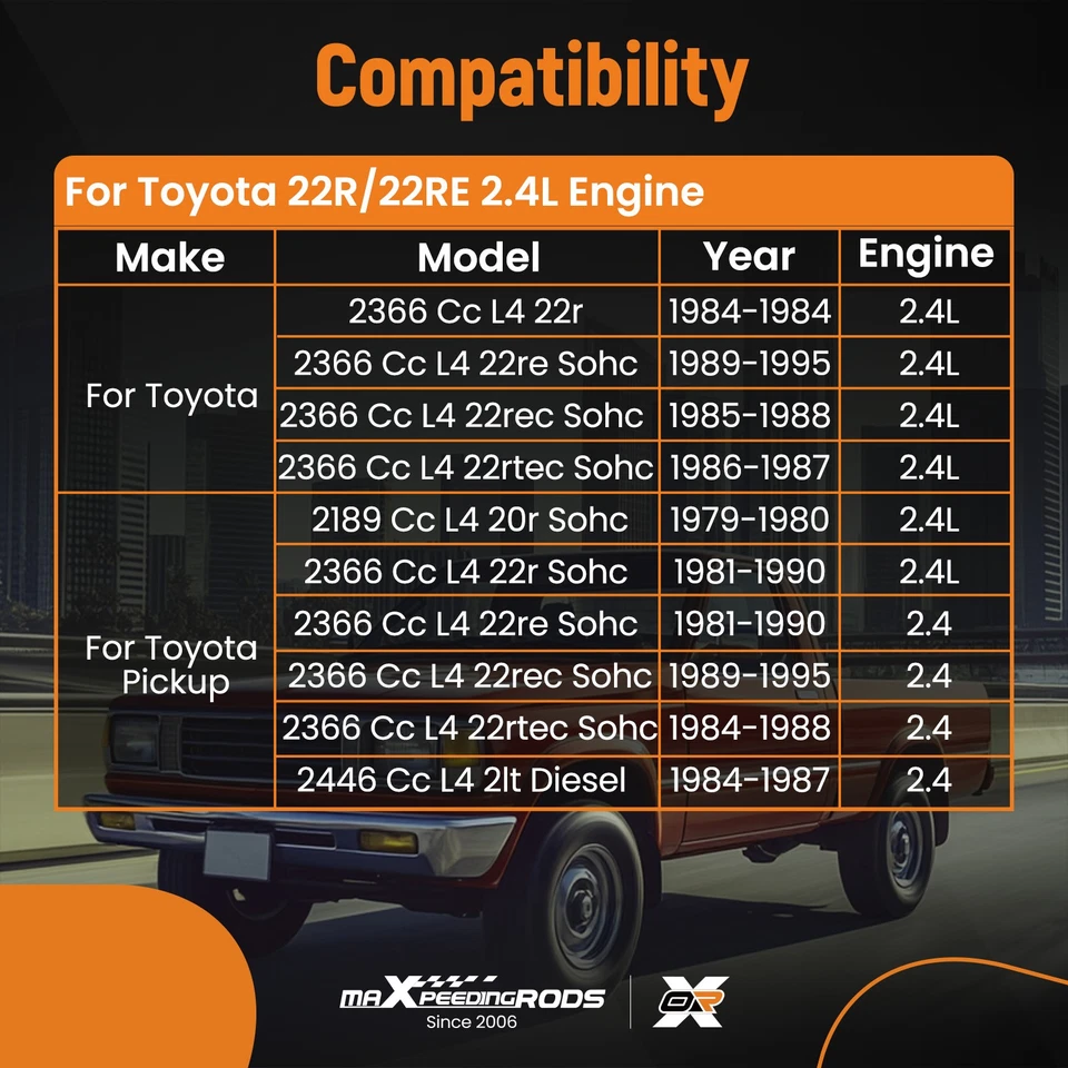2.4L 22R 22RE Crankshaft Main& Rod Bearing for 1982-95 Toyota Pickup 4Runner - Image 2 of 4