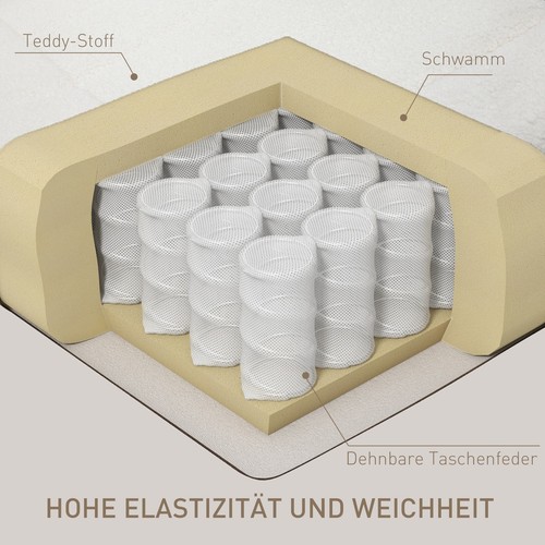 Relaxsessel Drehbar Fernsehsessel mit Liegefunktion, Schaukelfunktion Cremeweiß - Bild 7 von 10