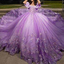 Lavender Birthday Party Dresss Ballgown Sweep Train Prom Occasion 16 14 vestidos
