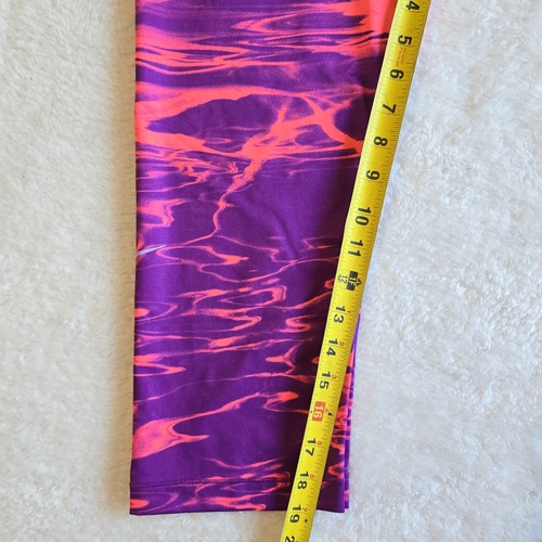 Nike Pro Women's Large Dri-Fit Legging Purple Orange Capri Activewear Pants - Picture 9 of 19