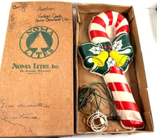 vtg 1950's Noma Lites Christmas Candy Cane Light ORIGINAL BOX works