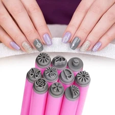 Nail Art Stamp Pen Set, Flower Nail Stamper Pens, Nail Stamping 10pcs Set