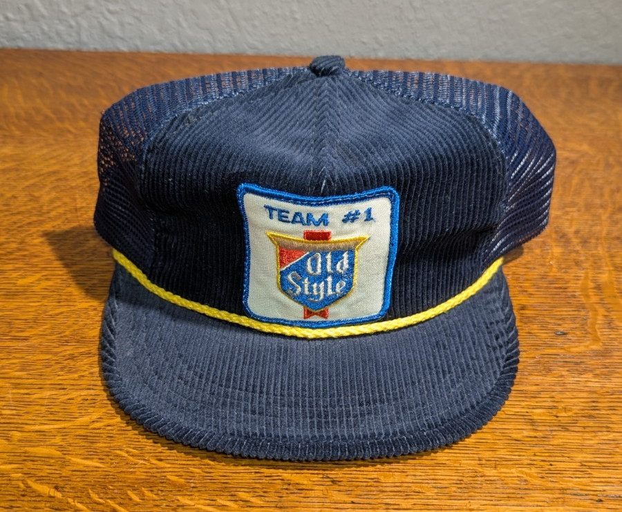 Vintage Old Style Beer Patch Snapback Trucker Hat… - image 2