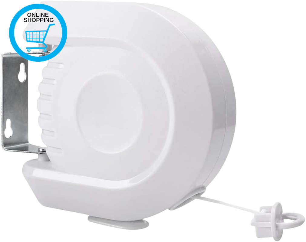 Retractable Washing Line - 12M Heavy Duty Extendable Outdoor Washing Line - Wall