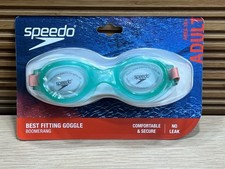 Speedo Adult Swimming Goggles New in Box Model: Boomerang Anti Fog, Artic Glass
