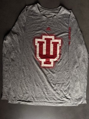 Vintage adidas Indiana Hoosiers Longsleeve   Grau Rot   USA College