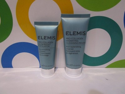 ELEMIS ~ PRO COLLAGEN CLEANSING MOUSSE ~ 1 OZ ~ GLOW BOOST EXFOLIATOR ~ 0.5 OZ