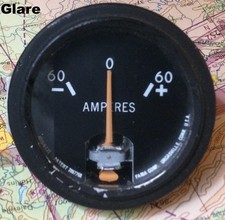 2 INCH Faria Aircraft Ammeter Gauge 60 Ampere Center Zero S1320-5 / 4015-5-111