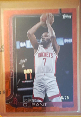 Topps Chrome 2025 Kevin Durant #157 Houston Rockets Serial Numbered 16/25