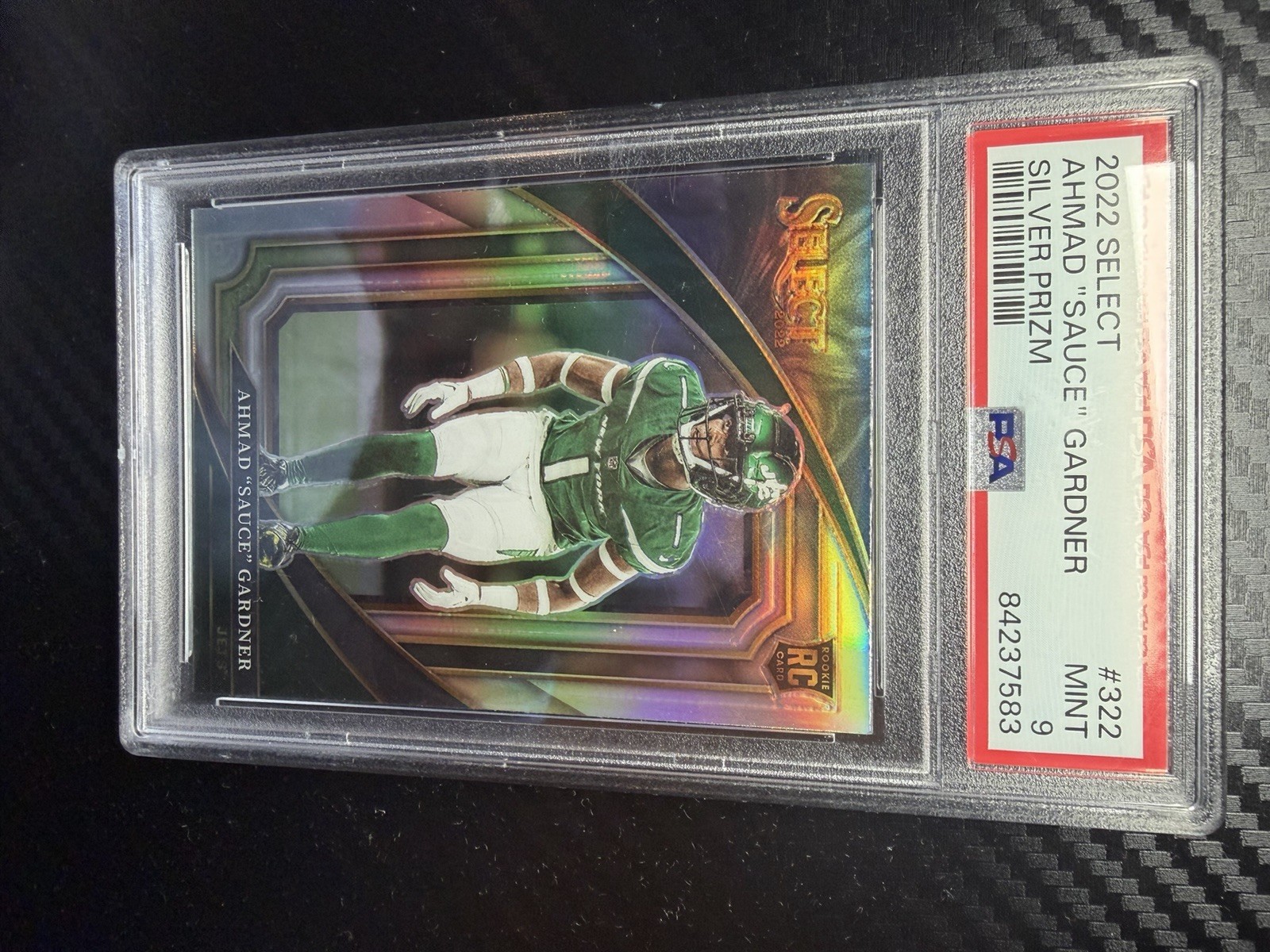 Panini 2022 Select Suite Level Ahmad Gardner #322 Silver Prizm Rookie PSA 9 Jets