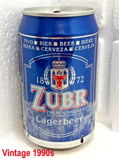 ZUBR Empty Beer Can 330ml Czechia 1993 Vintage Top Open Collectible