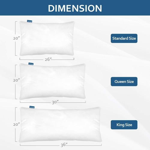 Waterproof Pillow Protector Zippered 2 Pack, Standard Size 20 x 26 inch Pillo... - Picture 5 of 6