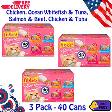 Friskies Surfin Turfin Prime Filets Wet Cat Food 5.5 oz 40 Cans, 3 Pack
