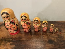 A Set Of 6 Russian Nesting Dolls