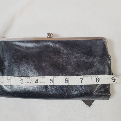 Hobo International Distressed Leder Clutch Geldbörse Doppelverschluss schwarz Neu mit Etikett 9X4 - Bild 7 von 8