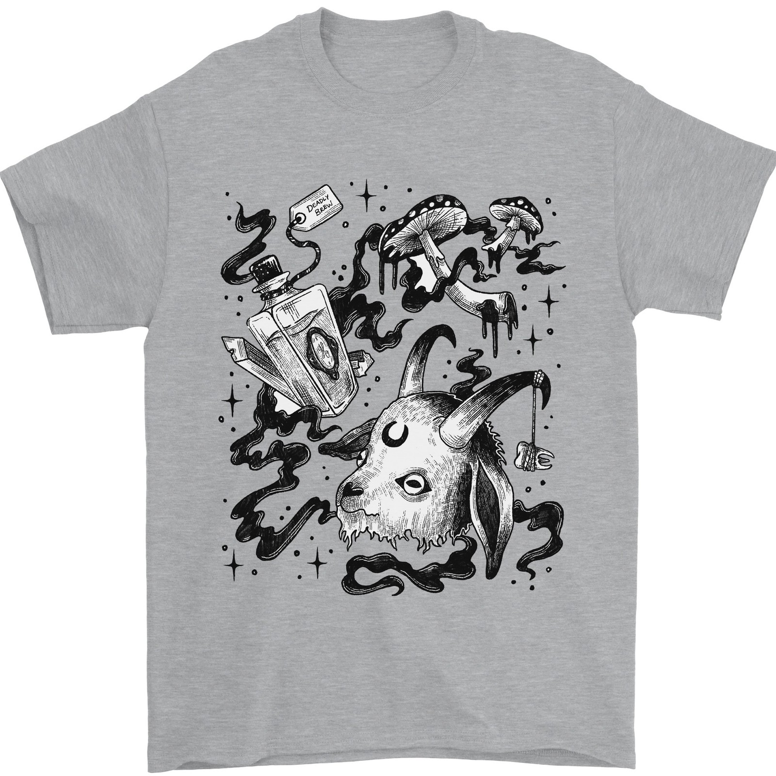 Camiseta Para Hombre De Magia Oscura Voodoo Negra 100% Algodón