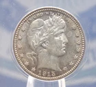 1915 "P" Barber SILVER Quarter 25c ANACS AU55 #132 About Uncirculated ECC&C, Inc