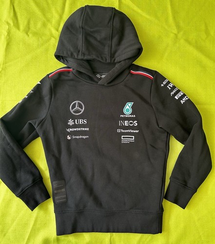 Mercedes AMG Petronas F1 Team Youth Hoodie Black 2024 8yr 128