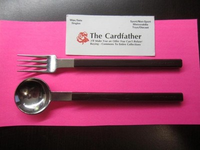 AIR FRANCE CONCORDE 2 PIECE BROWN SILVERWARE CUTLERY RAYMOND LOEWY SPOON & FORK