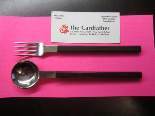 AIR FRANCE CONCORDE 2 PIECE BROWN SILVERWARE CUTLERY RAYMOND LOEWY SPOON & FORK