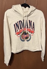 Wmns Basketball NWT WNBA Indiana Fever Logo Cropped Hoodie Sweatshirt Sz L GTbA4