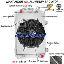 Aluminum 3 Row Radiator Shroud Fan Fit 1930 Chevrolet Car Chevy V8 Conversion Us