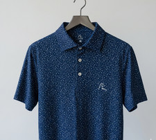 New Rhoback The Mulligan Admiral Navy Men's Short Sleeve Performance Polo 46