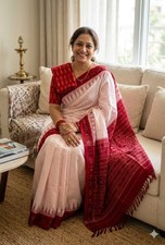Sambalpuri Ikat Cotton Handloom Saree Odisha Multicolor Fall Pico Unstitched