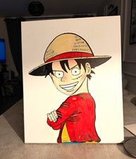 Handmade Coloured Anime & Manga Character Drawing on canvas , Unframed