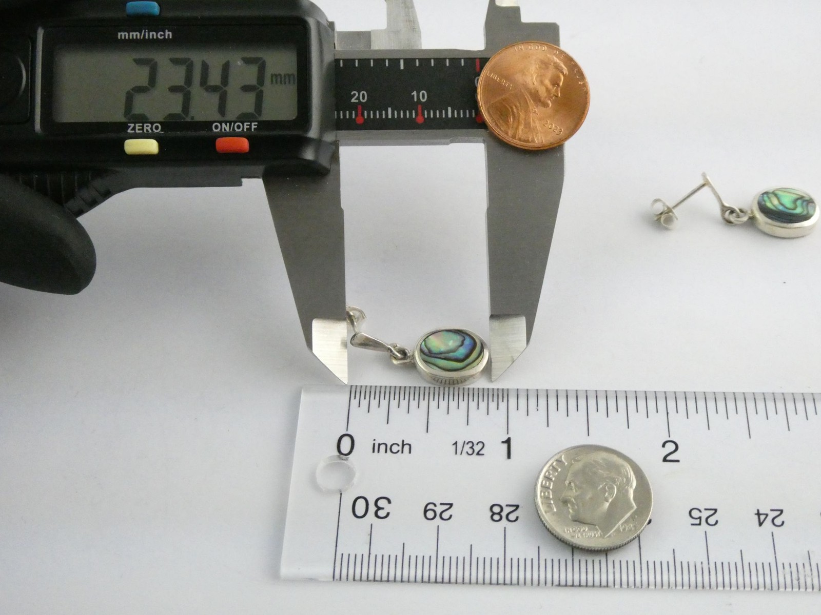 Sterling Silver Abalone Shell Flat Cab Dangling S… - image 11