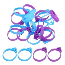 20Pcs Pastry Bag Ties, Silicone Reusable Piping Bag Ties for Cake, Blue/Purple